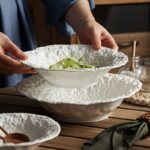 Rock Texture Ceramic Serving Bowls Set