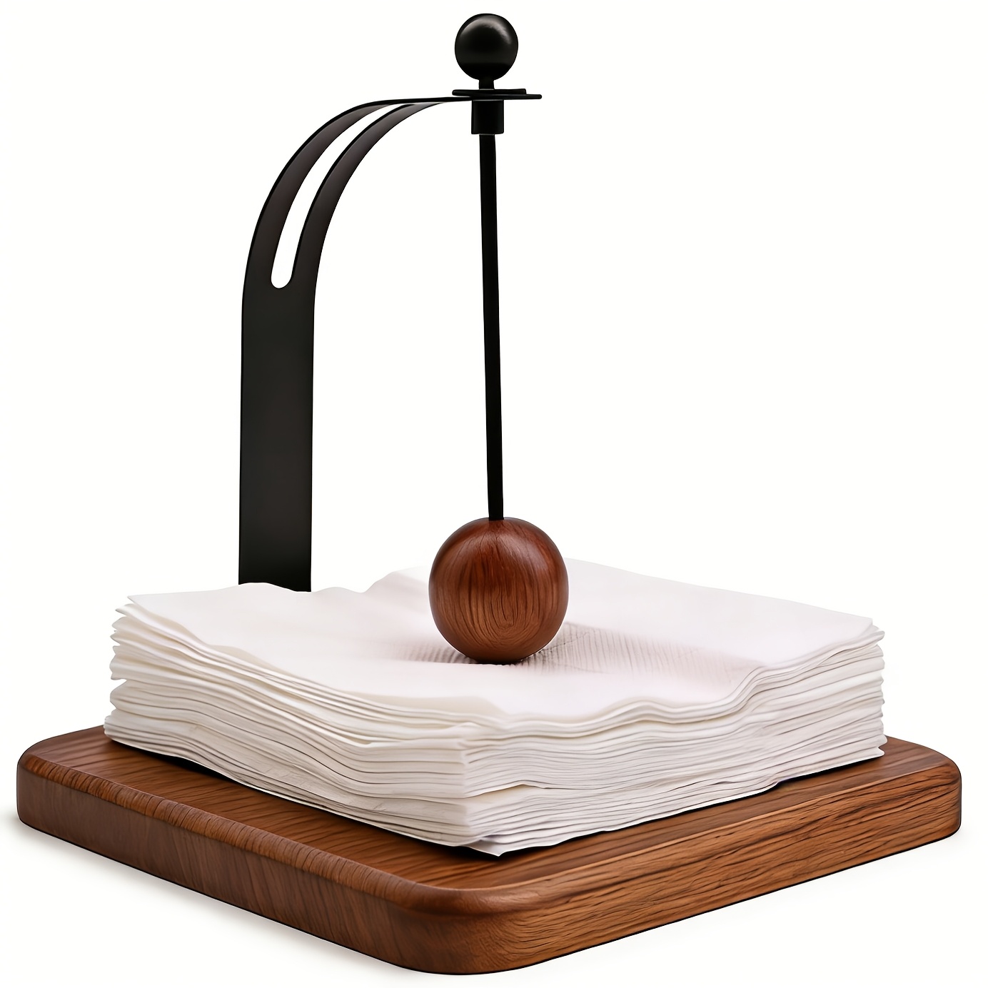 product-fancy-8492bbee-ad85-4ca9-84a0-839e94b5ff23 Modern Wood & Metal Napkin Holder - Image 1