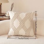 Ivory Geometric Tufted Cushion Cover - Image 3