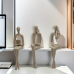 Abstract Seated Figure Sculpture Set
