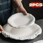 Rock Edge Ceramic Dinner Plate Set - Image 3