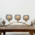 Three-Light Gold Candle Centrepiece