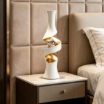 White & Gold Spiral Sculpture Vase - Image 5