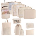 11 Piece Beige Travel Packing Organiser Set for Luggage & Toiletries - Image 7