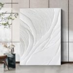 Textured White Wave Canvas Art - Image 4