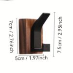 Walnut & Black Designer Wall Hooks - Image 2