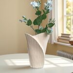 Sculpted Beige Ceramic Vase - Image 3