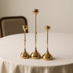 Golden Teardrop Candle Holder Set
