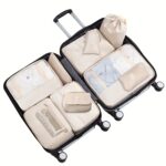11 Piece Beige Travel Packing Organiser Set for Luggage & Toiletries - Image 6
