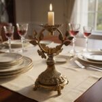Vintage Brass Botanical Candle Holder