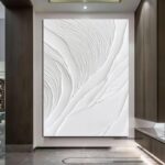 Textured White Wave Canvas Art
