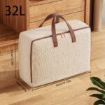 Large Beige Foldable Quilt & Blanket Storage Bag with Handles - Image 2