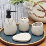 Matte Stone Bathroom Accessory Set