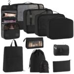 11 Piece Beige Travel Packing Organiser Set for Luggage & Toiletries - Image 3