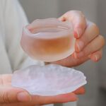 Frosted Glass Tea Cup & Saucer Set - Image 5