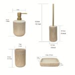 Stone & Gold Bathroom Accessory Set - Image 2
