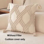Ivory Geometric Tufted Cushion Cover
