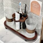 Textured glass tumbler holders