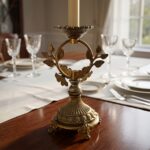 Vintage Brass Botanical Candle Holder - Image 4