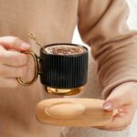 Ribbed Ceramic Coffee Cup Set