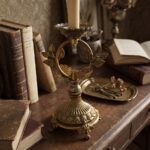 Vintage Brass Botanical Candle Holder - Image 5