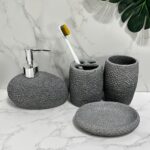 Stone Texture Bathroom Accessory Set - Image 3