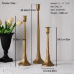 Antique Gold Candle Holder Set - Image 2