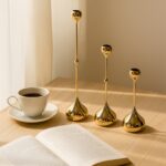 Golden Teardrop Candle Holder Set - Image 4