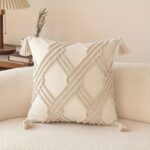 Tufted Lattice Tassel Cushion Cover