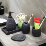 Matte Stone Bathroom Accessory Set - Image 3
