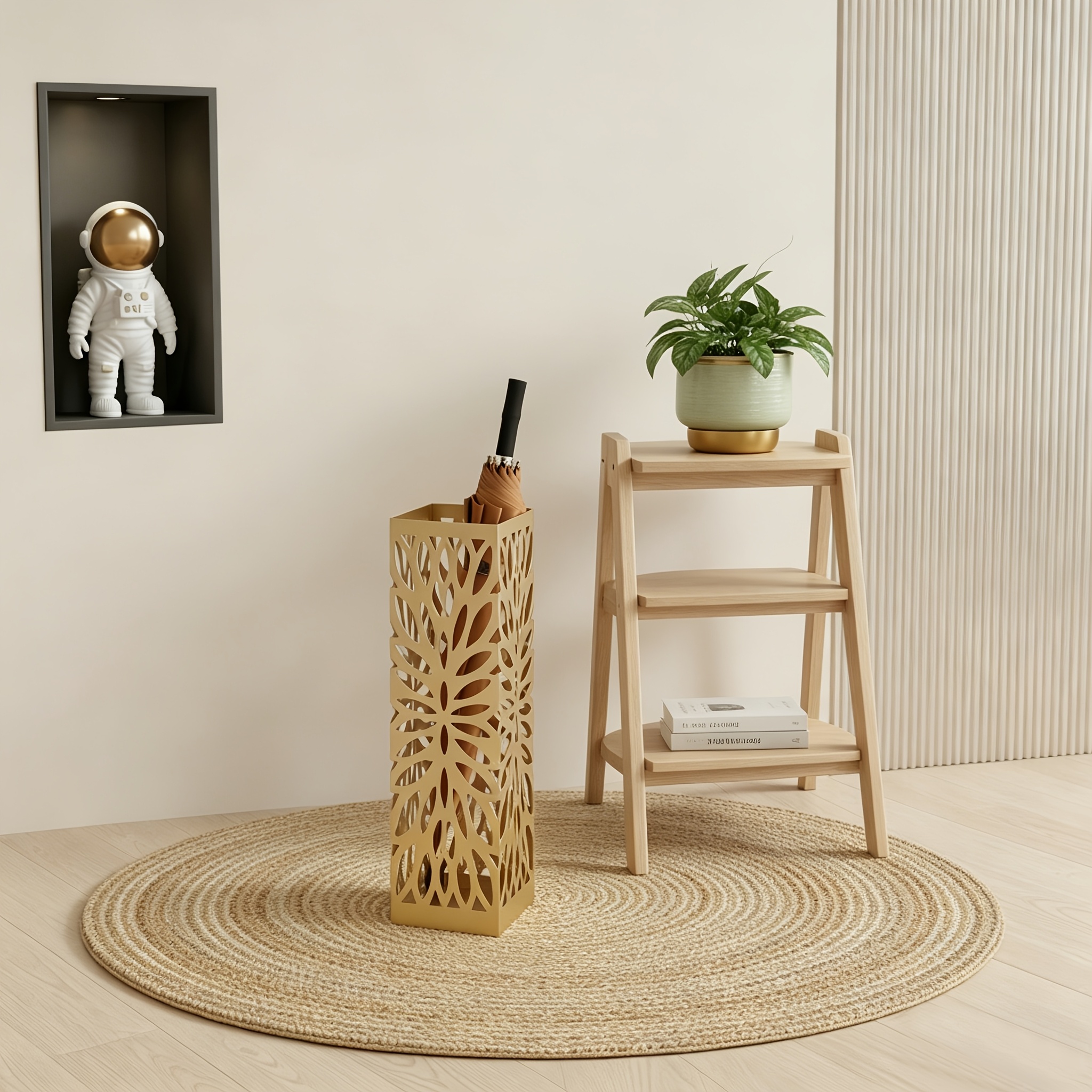 product-fancy-dec588b4-8cca-451b-9cb8-6a15cc56af1f Gold Botanical Umbrella Stand - Image 1