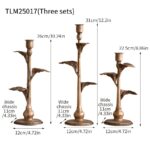 Botanical Brass Candle Holder Set - Image 2