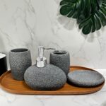 Stone Texture Bathroom Accessory Set