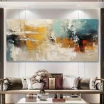 Golden Horizon Abstract Canvas