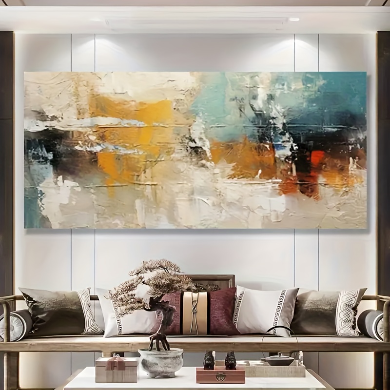 Golden Horizon Abstract Canvas