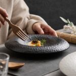 Hammered Ceramic Dining Plate Set - Image 5