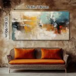 Golden Horizon Abstract Canvas - Image 2