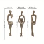 Abstract Seated Figure Sculpture Set - Image 2