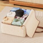 Large Beige Foldable Quilt & Blanket Storage Bag with Handles - Image 5