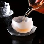 Frosted Glass Tea Cup & Saucer Set - Image 8
