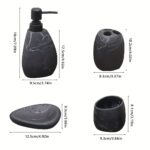 Matte Stone Bathroom Accessory Set - Image 2