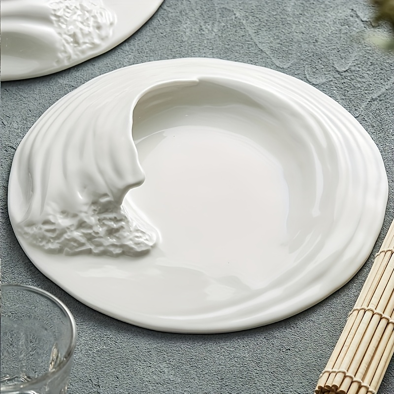 product-fancy-ff3da09b-1c8c-4bcc-8aaa-e126f435d2c5 Ocean Wave Ceramic Serving Plate - Image 1