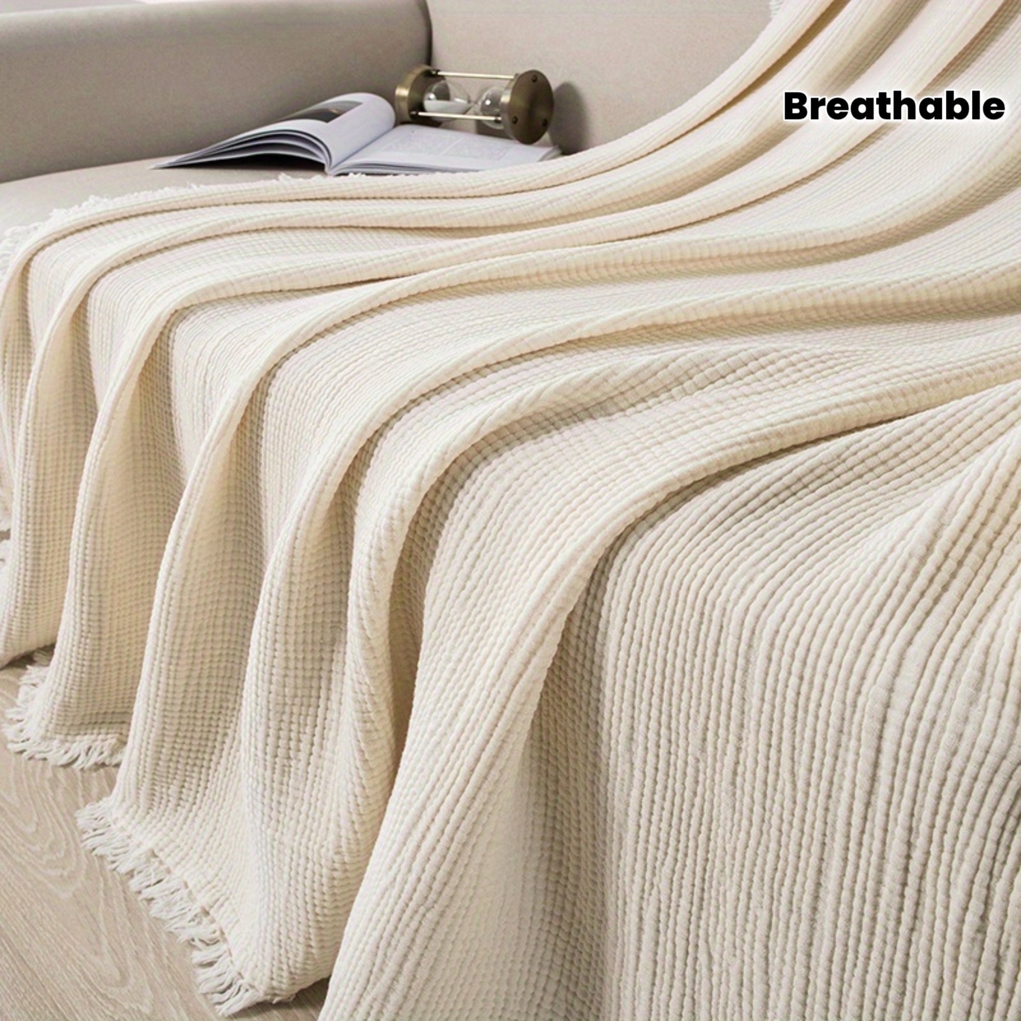 product-fmket-1540668d1daeff182a50cb713ad8b546 Egyptian Cotton Waffle Blanket - Image 1