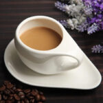 Sculptural Ceramic Coffee Cup & Saucer Set