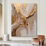 Luxury Gold Abstract Statement Wall Art - Image 3