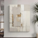 Framed Neutral Abstract Canvas Wall Art - Image 2