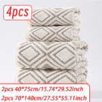 Cotton Geometric Towel Set - Image 4
