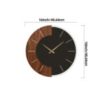 Modern Walnut Contrast Wall Clock - Image 4