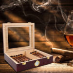 Luxury Glass Top Cigar Humidor Box