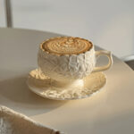 Embossed Floral Cup & Saucer Set - Image 2
